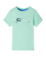 T-shirt enfants à manches courtes vert clair 92 | Mobilier & Déco