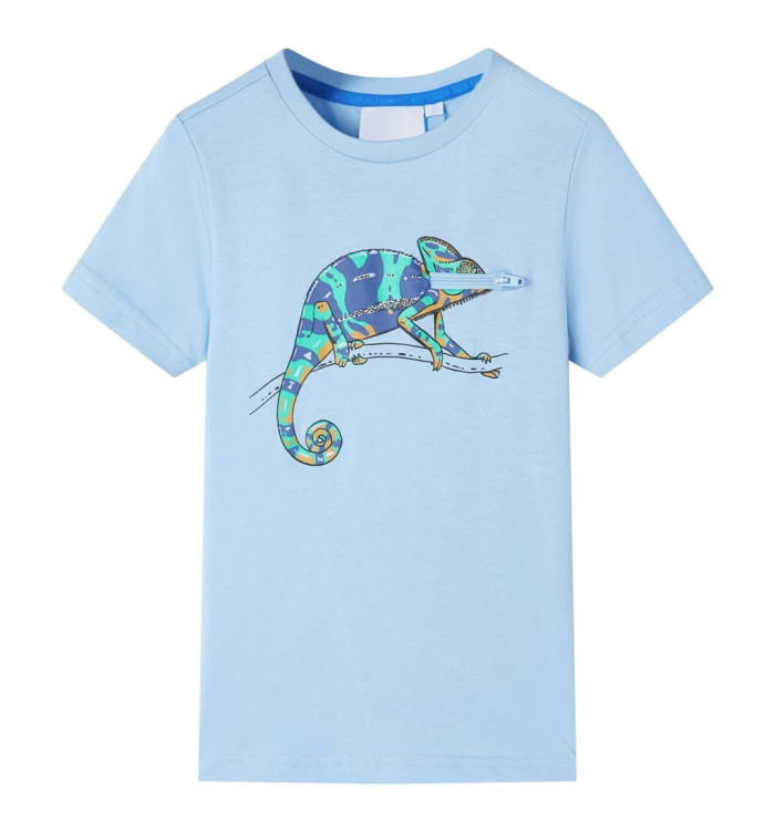 T-shirt pour enfants avec manches courtes bleu clair 92 | Mobilier & Déco