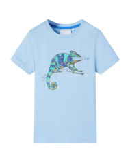 T-shirt pour enfants avec manches courtes bleu clair 92 | Mobilier & Déco