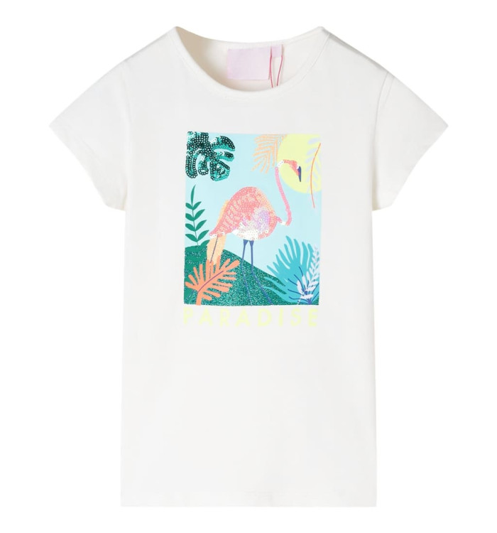 T-shirt pour enfants écru 140 | Mobilier & Déco