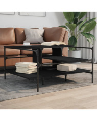 Table basse noir 100x100x48,5 cm bois d'ingénierie | Mobilier & Déco