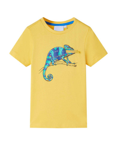 T-shirt pour enfants avec manches courtes ocre clair 92 | Mobilier & Déco