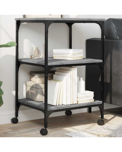 Support d'imprimante 3 niveaux sonoma gris 50x41x75 cm | Mobilier & Déco