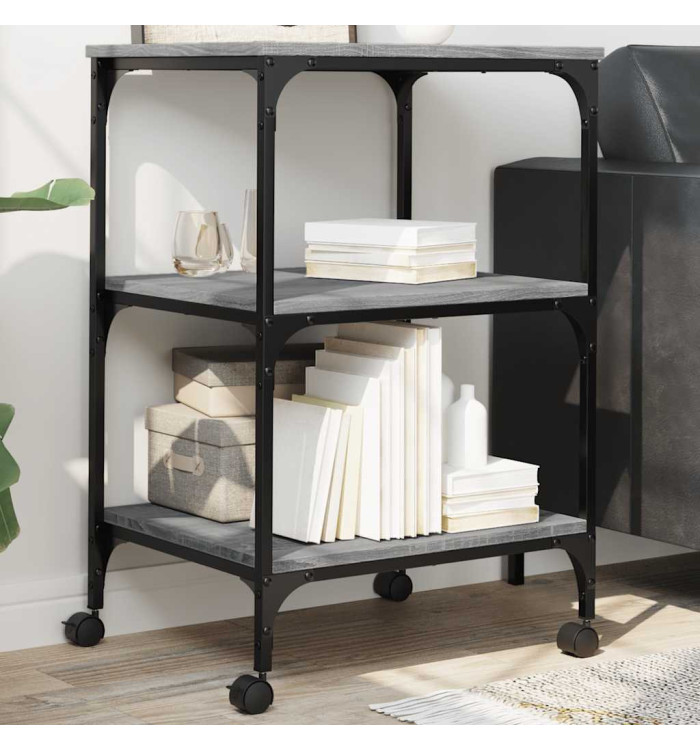 Support d'imprimante 3 niveaux sonoma gris 50x41x75 cm | Mobilier & Déco