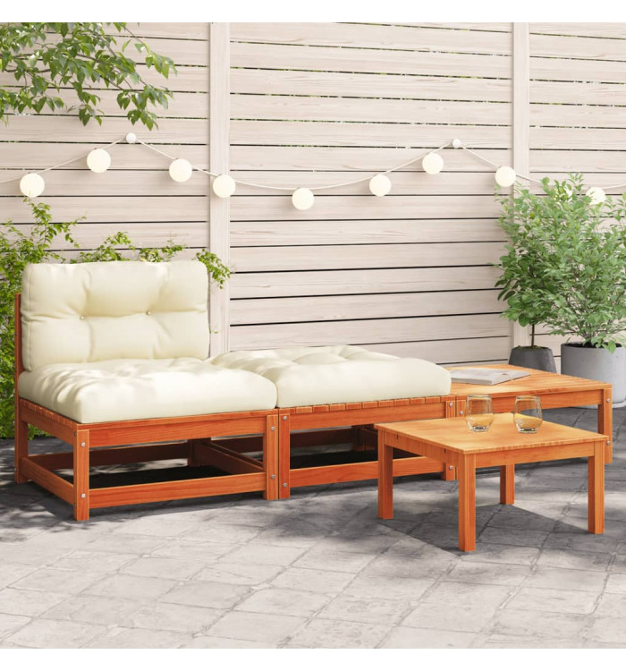 Canapé de jardin sans accoudoirs avec coussins et repose-pieds | Mobilier & Déco
