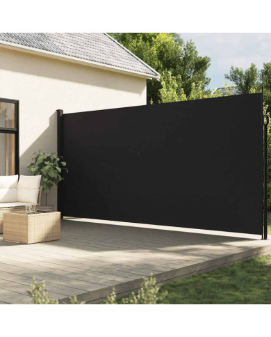 Auvent latéral rétractable noir 200x600 cm | Mobilier & Déco