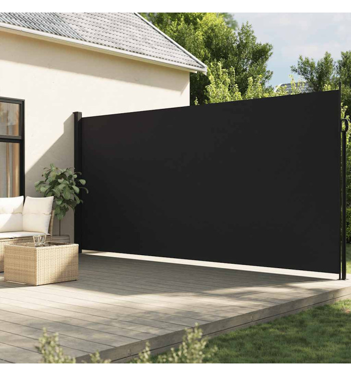 Auvent latéral rétractable noir 200x600 cm | Mobilier & Déco