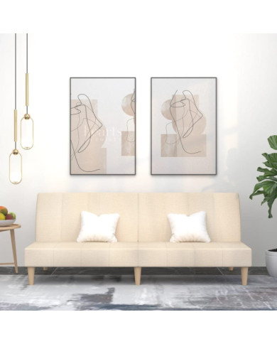 Canapé-lit à 2 places crème tissu | Mobilier & Déco