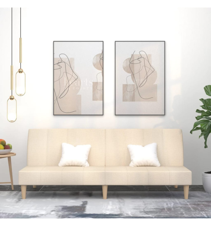Canapé-lit à 2 places crème tissu | Mobilier & Déco