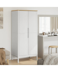 Garde-robe FLORO blanc 77x53x171 cm bois massif de pin | Mobilier & Déco
