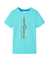 T-shirt pour enfants avec manches courtes aqua 128 | Mobilier & Déco
