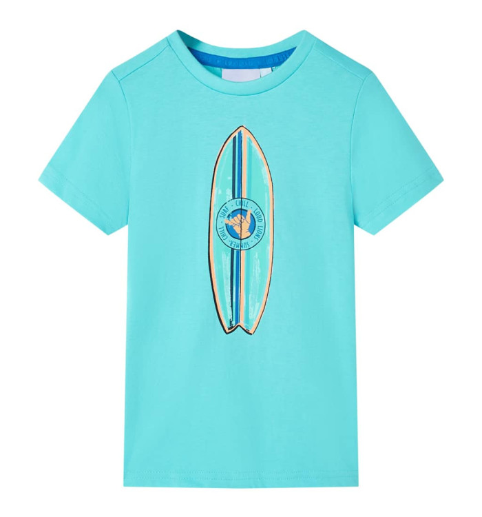 T-shirt pour enfants avec manches courtes aqua 104 | Mobilier & Déco