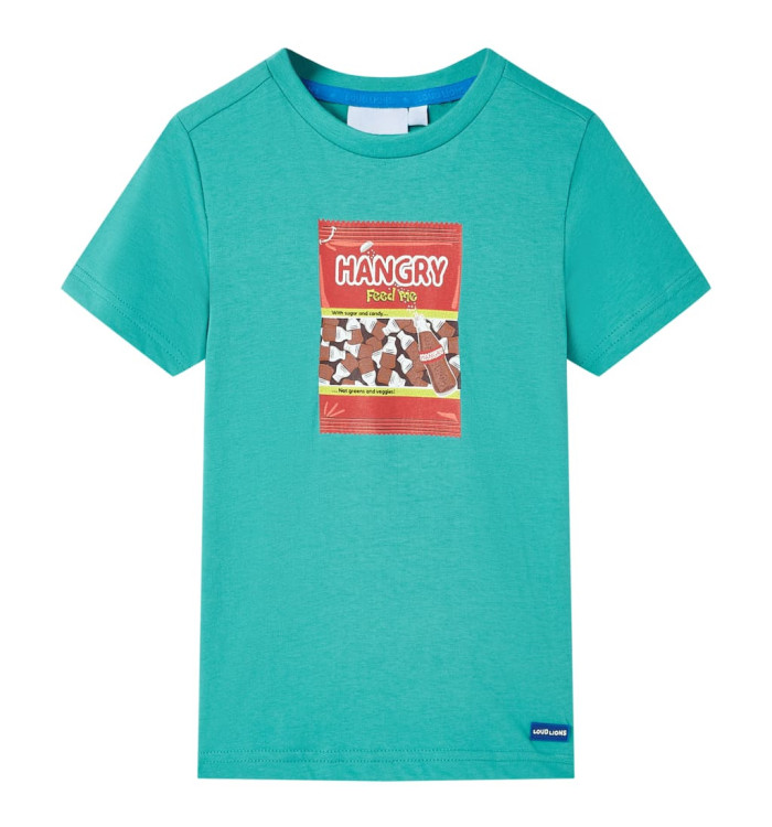 T-shirt pour enfants avec manches courtes menthe foncé 128 | Mobilier & Déco