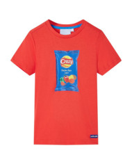 T-shirt pour enfants avec manches courtes rouge 116 | Mobilier & Déco