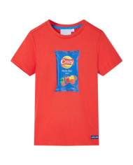 T-shirt pour enfants avec manches courtes rouge 140 | Mobilier & Déco