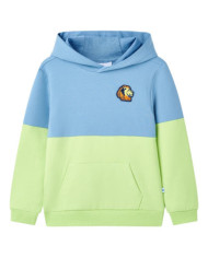 Sweatshirt à capuche pour enfants bleu et jaune tendre 140 | Mobilier & Déco