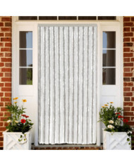 Rideau anti-mouches gris clair et blanc 100x200 cm chenille | Mobilier & Déco