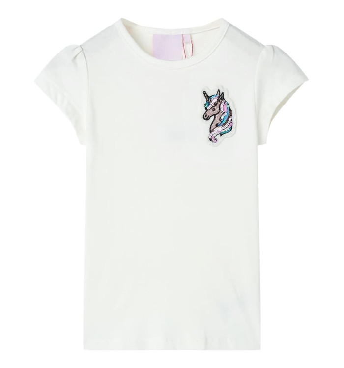 T-shirt pour enfants écru 140 | Mobilier & Déco