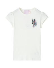 T-shirt pour enfants écru 140 | Mobilier & Déco