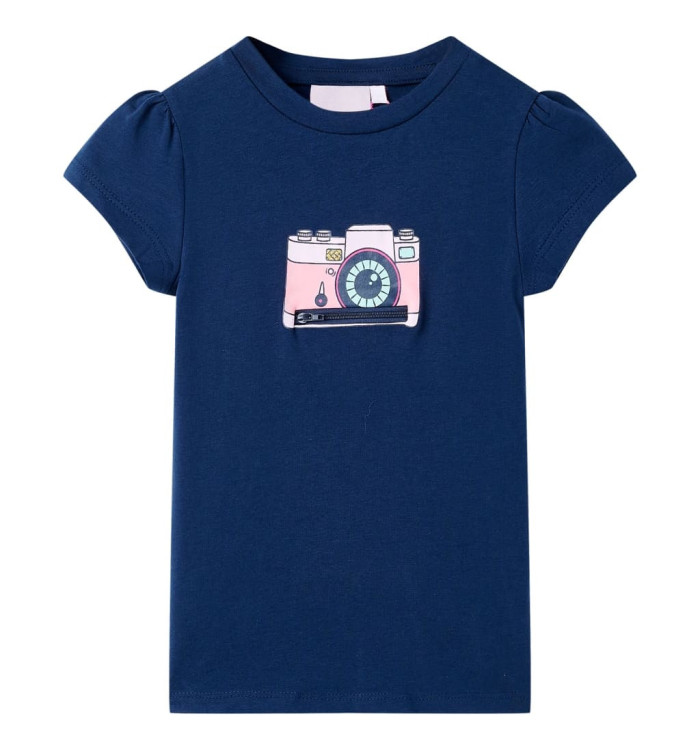 T-shirt pour enfants bleu marine 128 | Mobilier & Déco