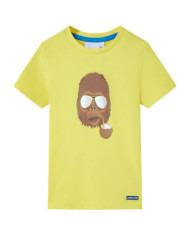 T-shirt pour enfants avec manches courtes jaune 116 | Mobilier & Déco