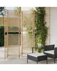 Cloison de séparation 5 panneaux beige résine tressée | Mobilier & Déco