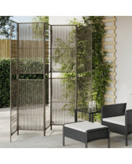 Cloison de séparation 6 panneaux gris résine tressée | Mobilier & Déco