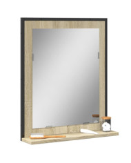 Miroir de salle de bain et étagère chêne sonoma bois ingénierie | Mobilier & Déco