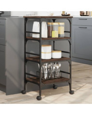 Chariot de cuisine chêne marron 45x35x89,5 bois d'ingénierie | Mobilier & Déco