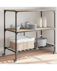 Chariot de cuisine chêne sonoma 100x50x95 cm bois d'ingénierie | Mobilier & Déco