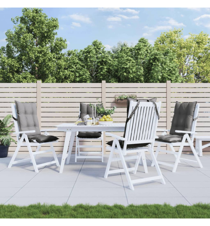 Coussins de chaise à dossier haut lot de 4 gris tissu oxford | Mobilier & Déco