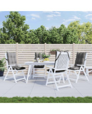 Coussins de chaise à dossier haut lot de 4 gris tissu oxford | Mobilier & Déco