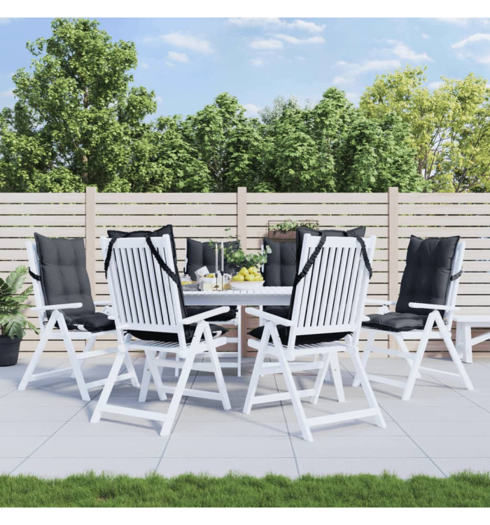 Coussins de chaise à dossier haut lot de 6 anthracite | Mobilier & Déco