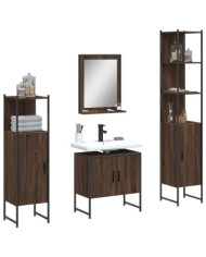 Ensemble d'armoires de salle de bain 4 pcs chêne marron | Mobilier & Déco