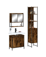 Ensemble de meubles de salle de bain 3 pcs Chêne fumé | Mobilier & Déco