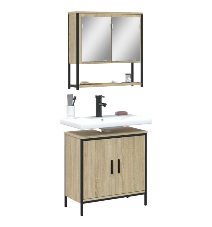 Ensemble de meubles de salle de bain 2 pcs chêne sonoma | Mobilier & Déco
