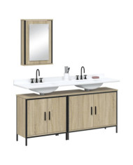 Ensemble de meubles de salle de bain 3 pcs chêne sonoma | Mobilier & Déco