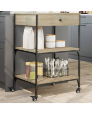 Chariot de cuisine chêne sonoma 60x48x89,5 cm bois d'ingénierie | Mobilier & Déco