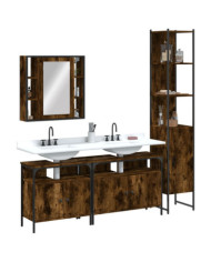 Ensemble d'armoires de salle de bain 4 pcs chêne fumé | Mobilier & Déco