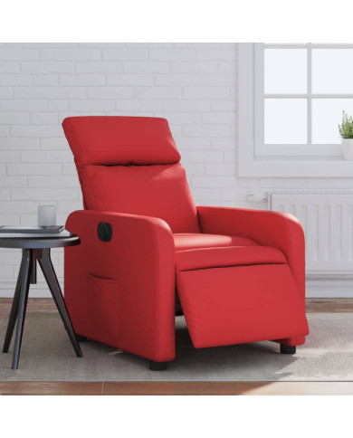 Fauteuil inclinable électrique Rouge Similicuir | Mobilier & Déco
