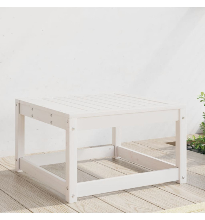 Repose-pied de jardin blanc bois de pin massif | Mobilier & Déco