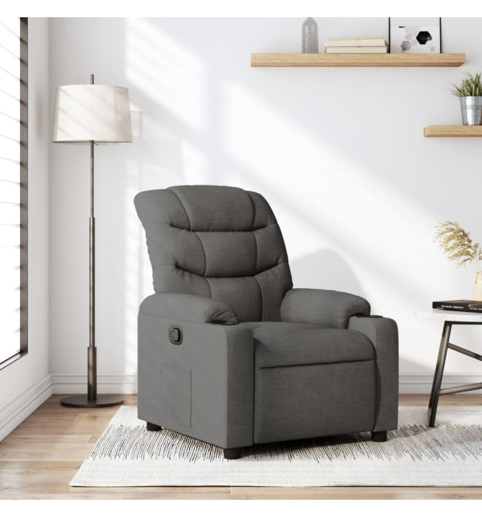 Fauteuil inclinable Gris foncé Tissu | Mobilier & Déco