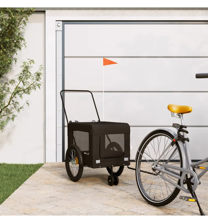 Remorque de vélo pour animaux de compagnie noir | Mobilier & Déco