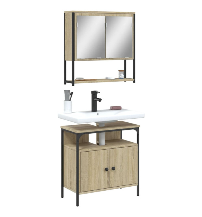 Ensemble de meubles de salle de bain 2 pcs chêne sonoma | Mobilier & Déco