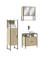 Ensemble de meubles de salle de bain 3 pcs chêne sonoma | Mobilier & Déco