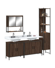 Ensemble de meubles de salle de bain 4 pcs Chêne marron | Mobilier & Déco