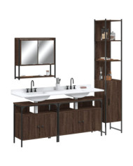 Ensemble de meubles de salle de bain 4 pcs Chêne marron | Mobilier & Déco