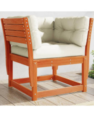 Canapé de jardin accoudoirs et coussins cire marron massif pin | Mobilier & Déco