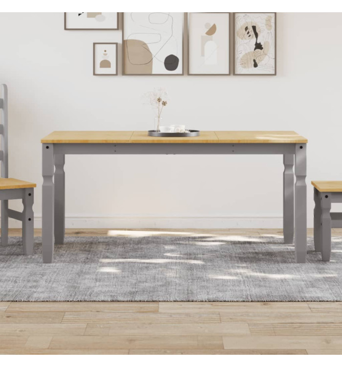 Table à manger Corona gris 160x80x75 cm bois massif de pin | Mobilier & Déco