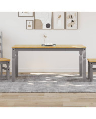 Table à manger Corona gris 160x80x75 cm bois massif de pin | Mobilier & Déco
